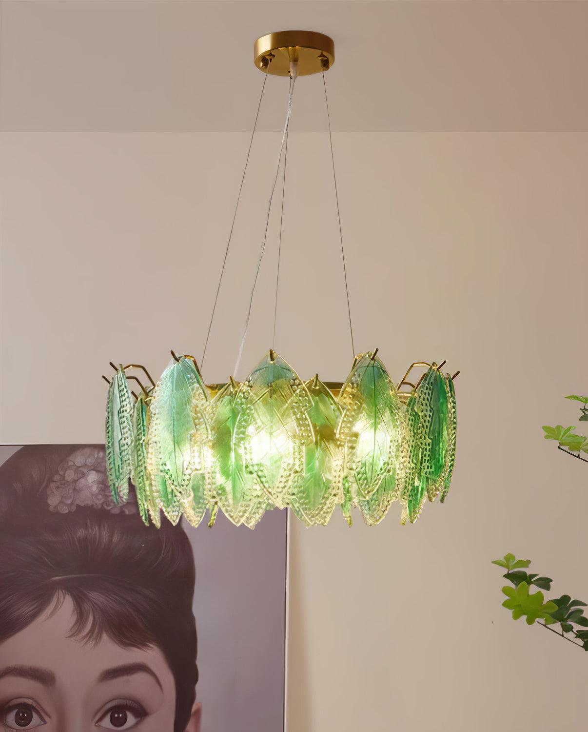 Maple Leaf Glass Chandelier