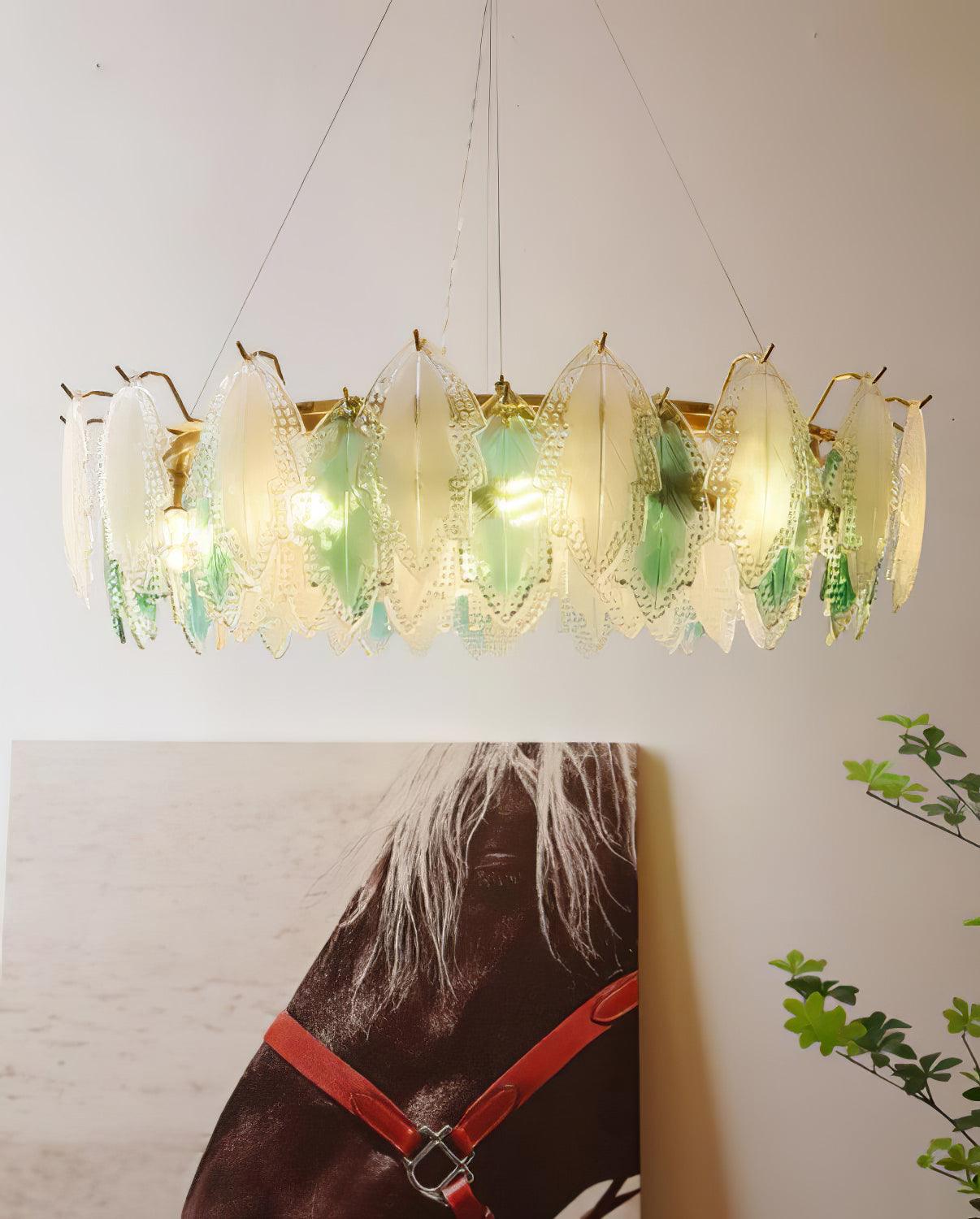 Maple Leaf Glass Chandelier