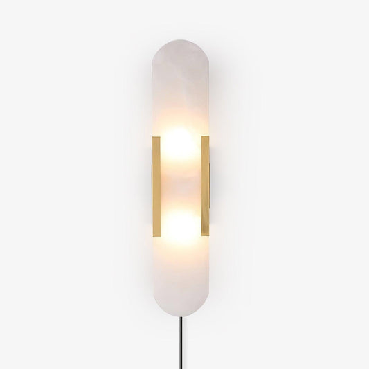 Melange Elongated Alabaster Plug-in Wall Lamp