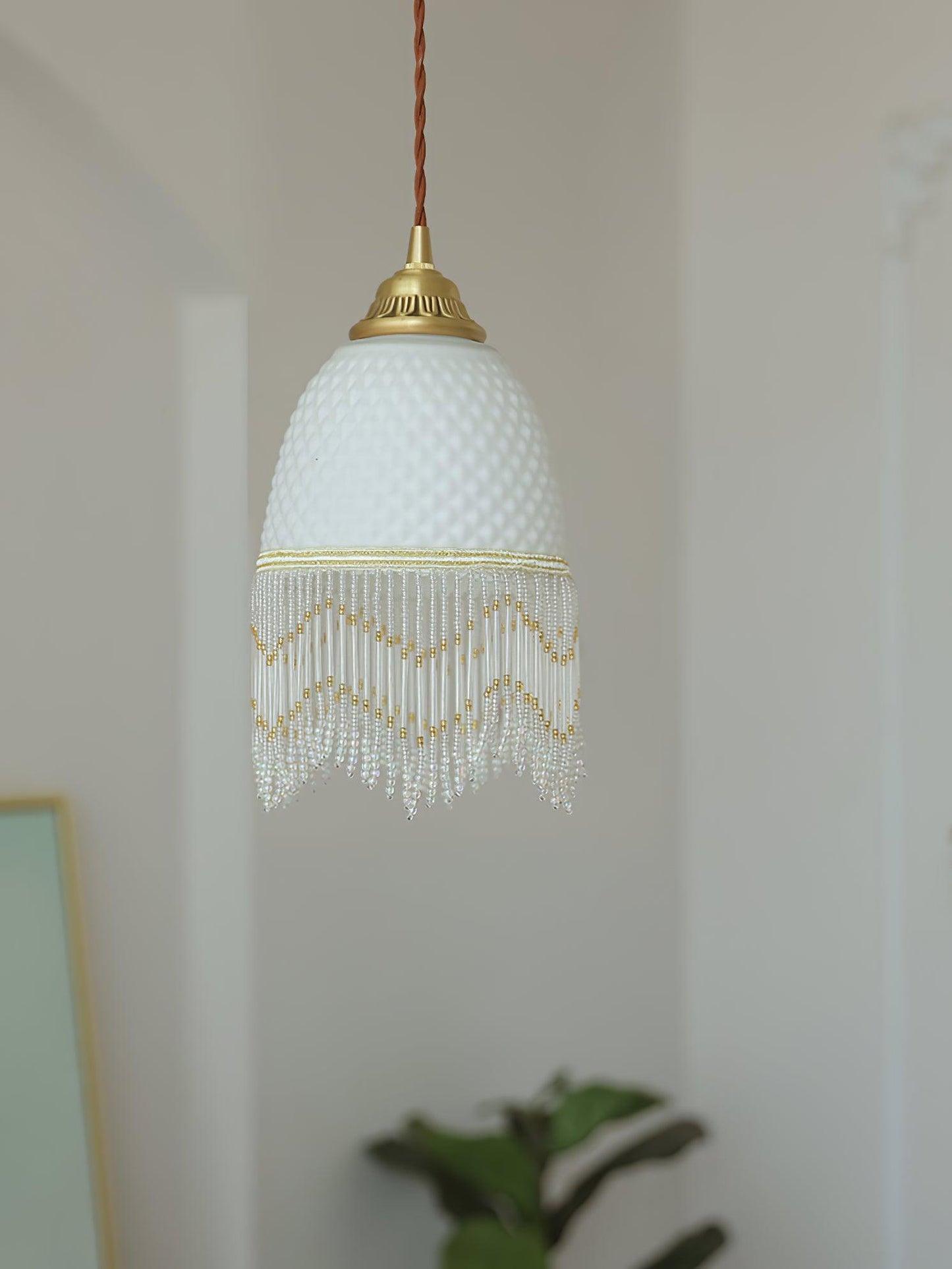 Mesh Tassel Glass Pendant Light