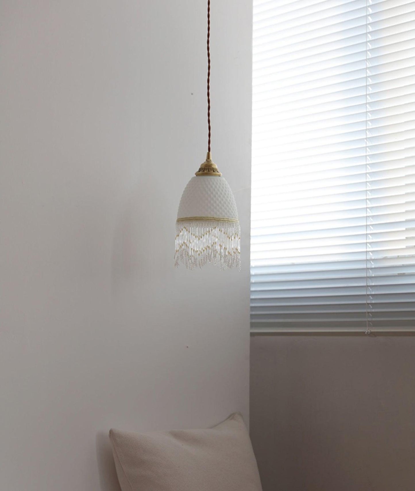 Mesh Tassel Glass Pendant Light