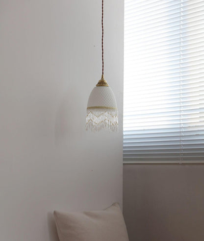 Mesh Tassel Glass Pendant Light