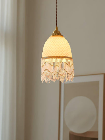 Mesh Tassel Glass Pendant Light