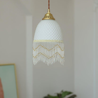 Mesh Tassel Glass Pendant Light