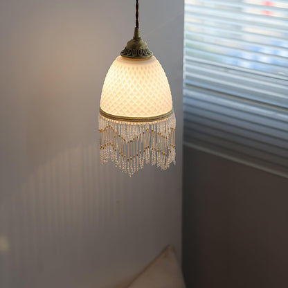 Mesh Tassel Glass Pendant Light