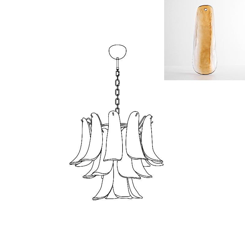 Murano Glass Petals Chandelier
