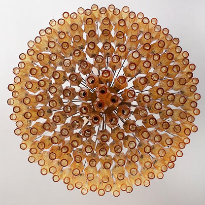 Murano Rhombus Amber Glass Chandelier