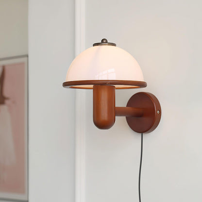 Mushroom Wood Wall Lamp