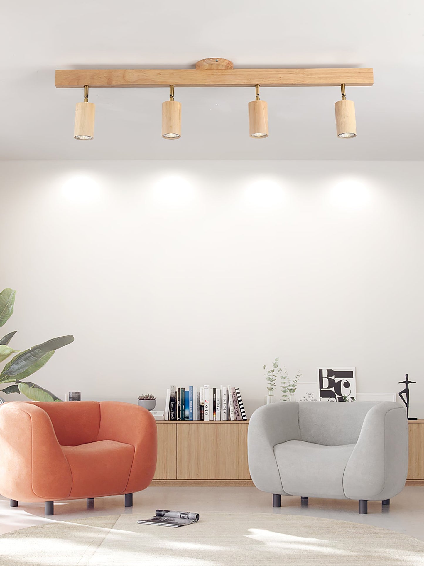 Natural Wood Beam Spotlight Light