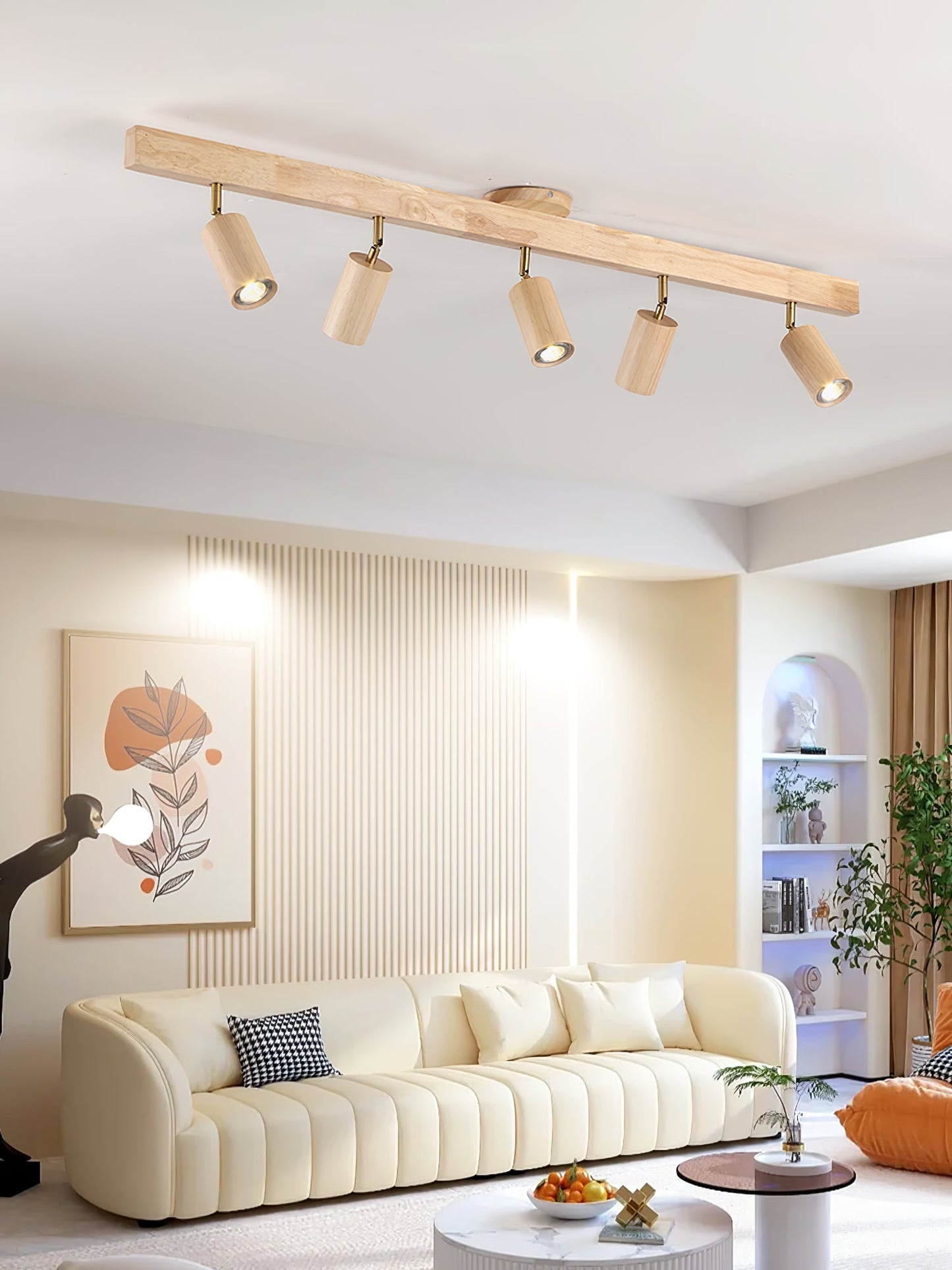 Natural Wood Beam Spotlight Light