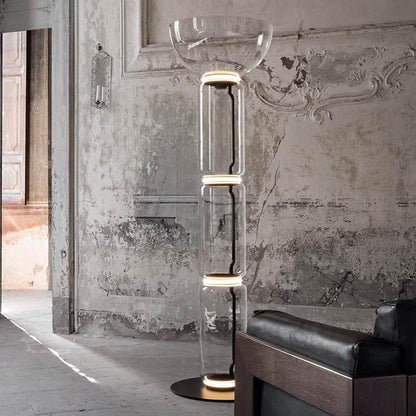 Bamboo Glass Floor Lamp