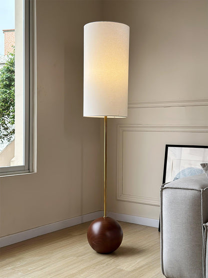 Orbis Wooden Sphere Floor Lamp
