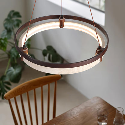 Orbit Travertine Pendant Light