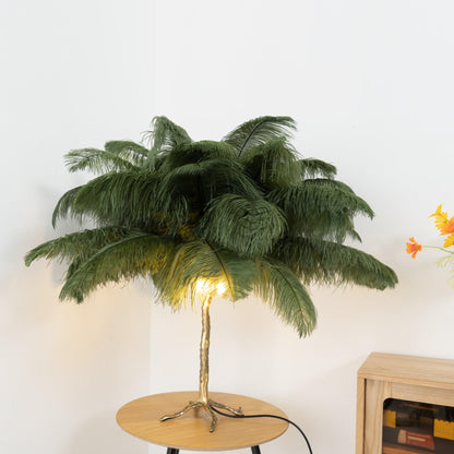 Ostrich Feather Table Lamp