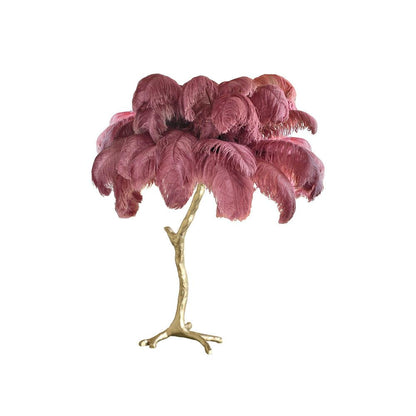 Ostrich Feather Table Lamp