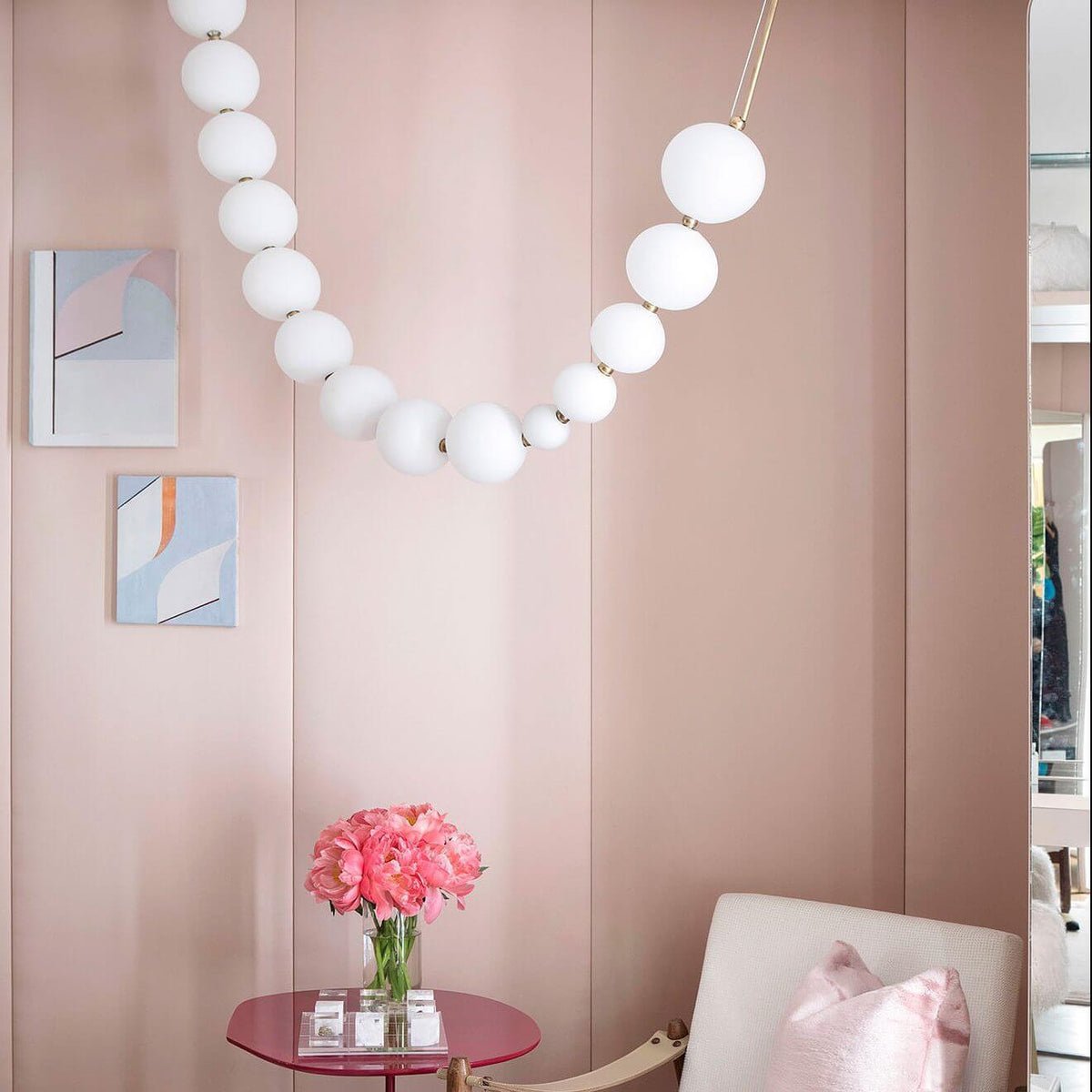 Pearl Necklace Balls Chandelier