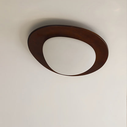 Pebble Walnut Ceiling Light