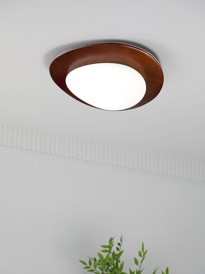 Pebble Walnut Ceiling Light