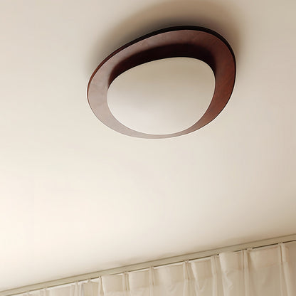 Pebble Walnut Ceiling Light