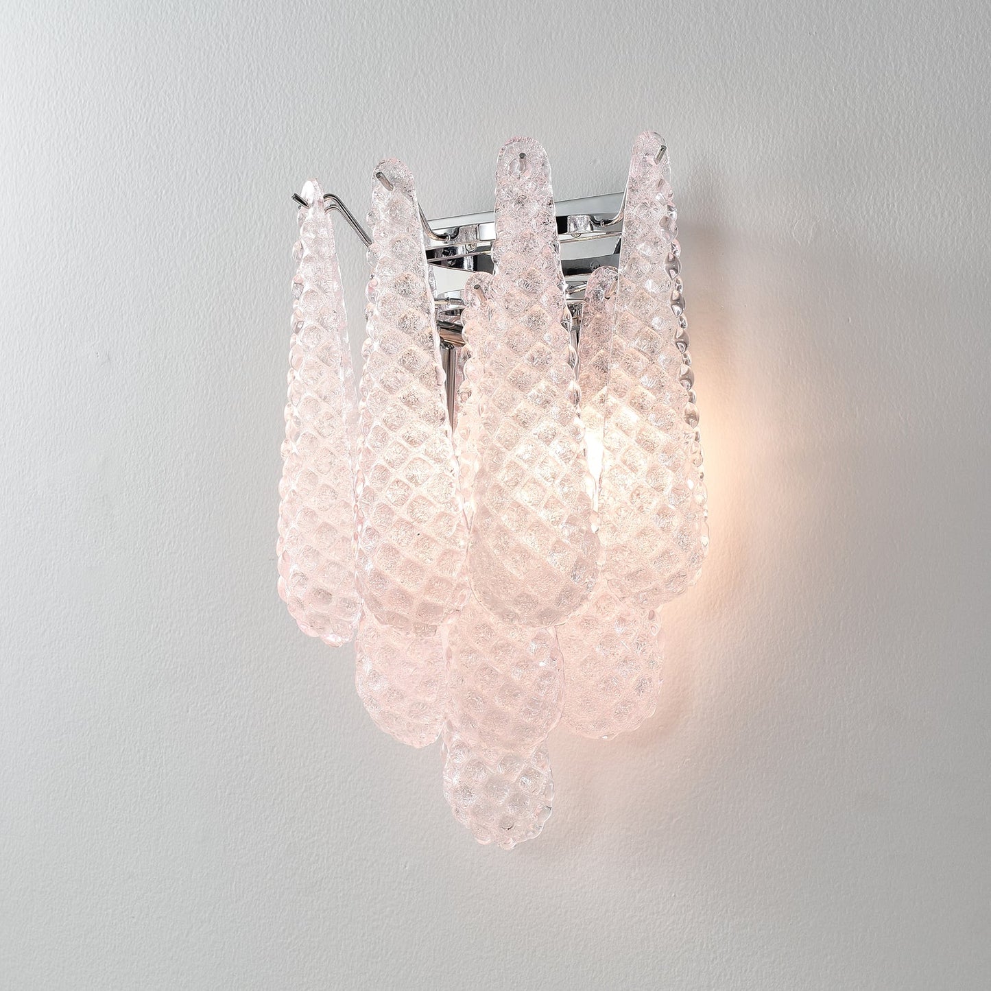 Pink Waffle Wall Sconce