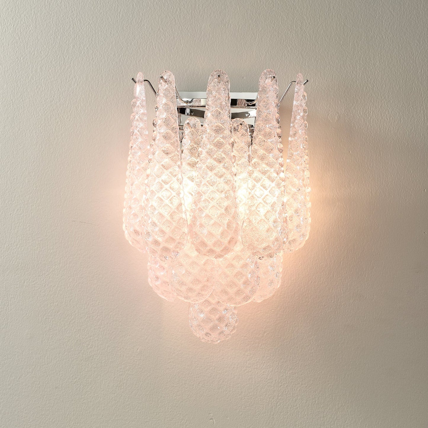 Pink Waffle Wall Sconce