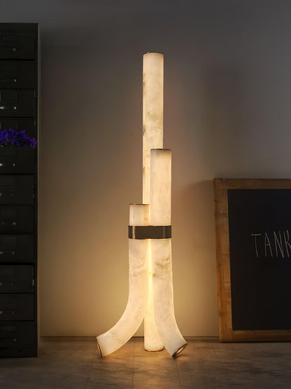 Piped Alabaster Floor Lamp