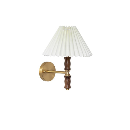 Pleated Walnut Wall Light