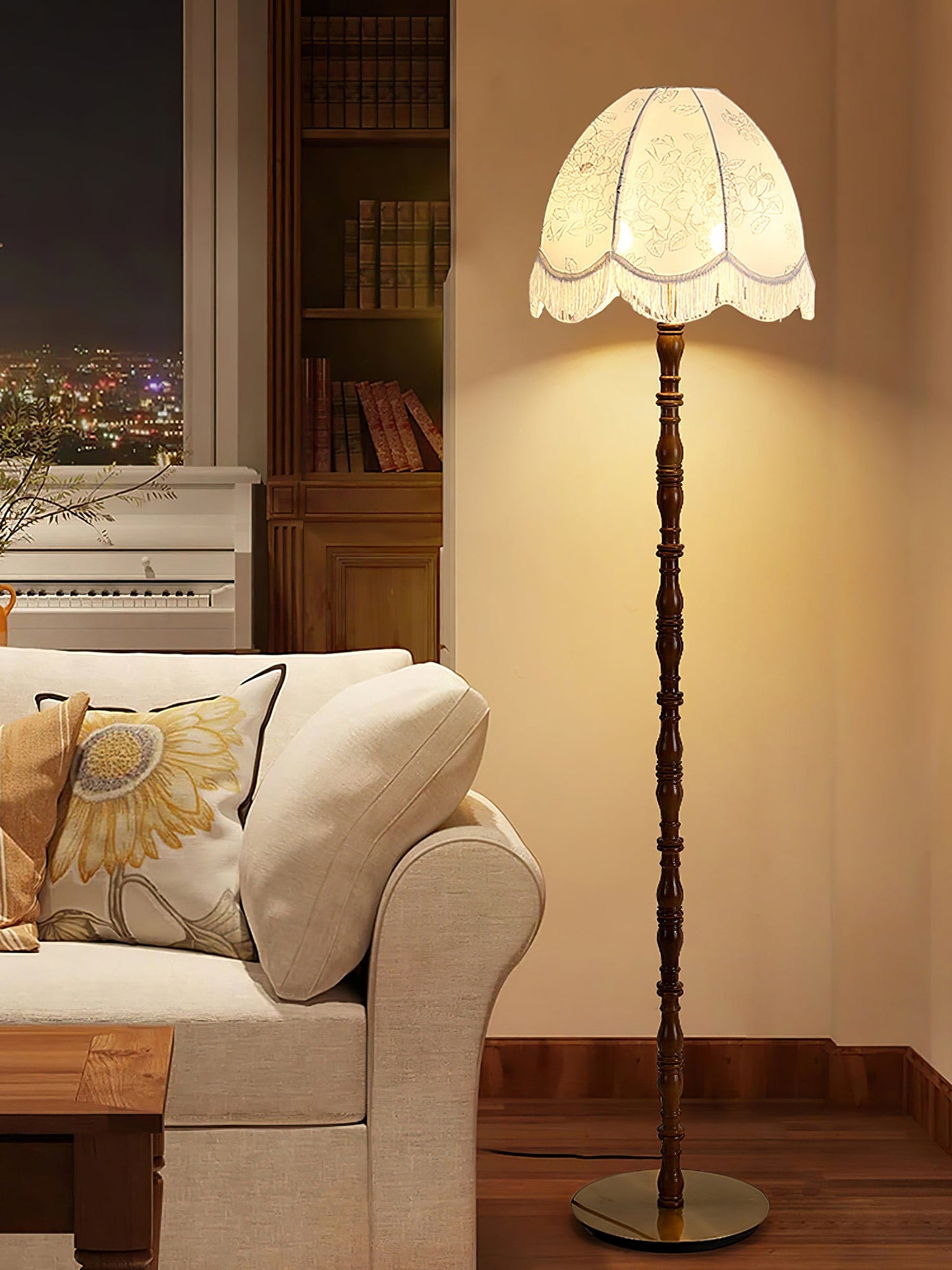 Printed Tassel Floor Lamp