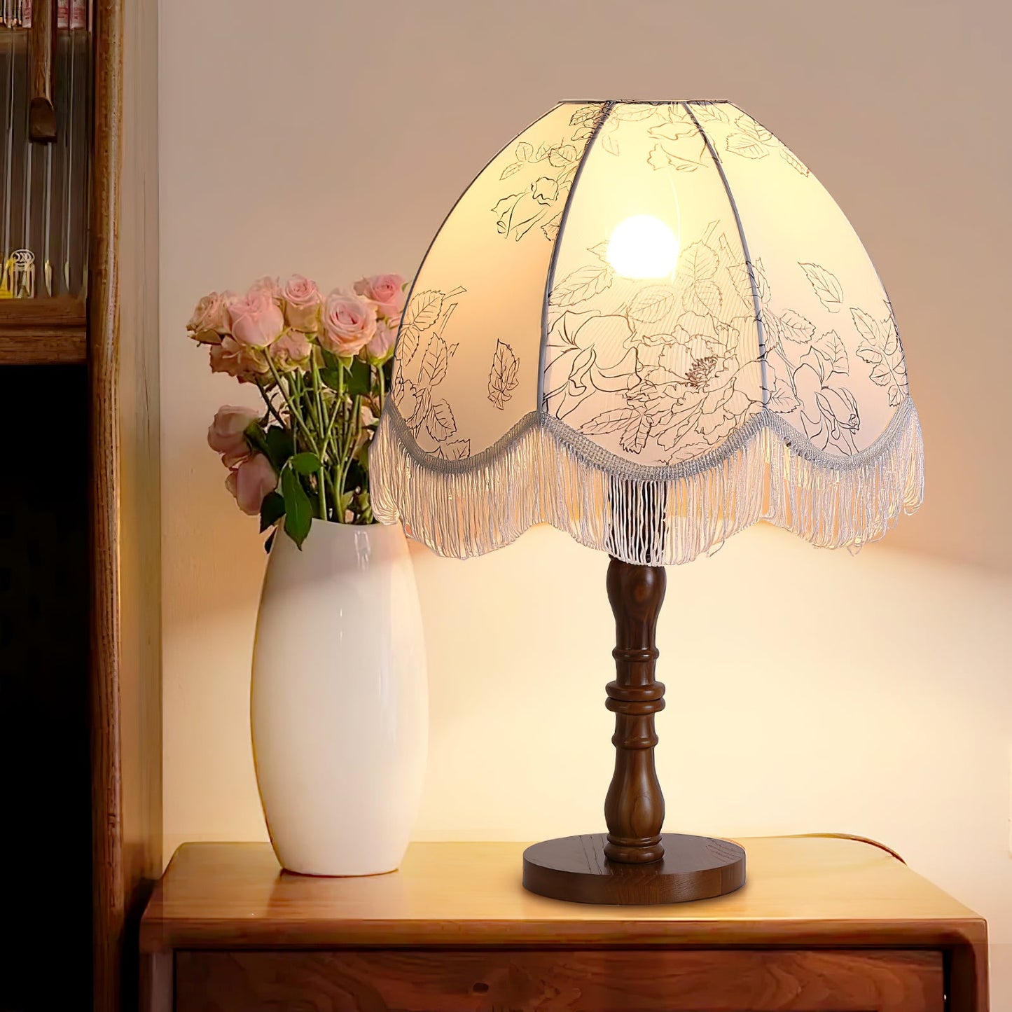 Printed Tassel Table Lamp