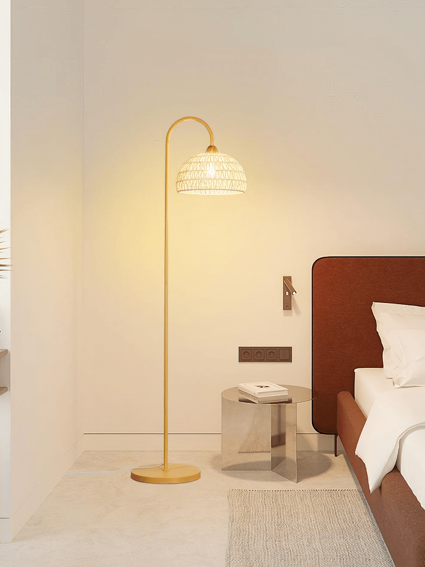 Rattan Arch Floor Lamp