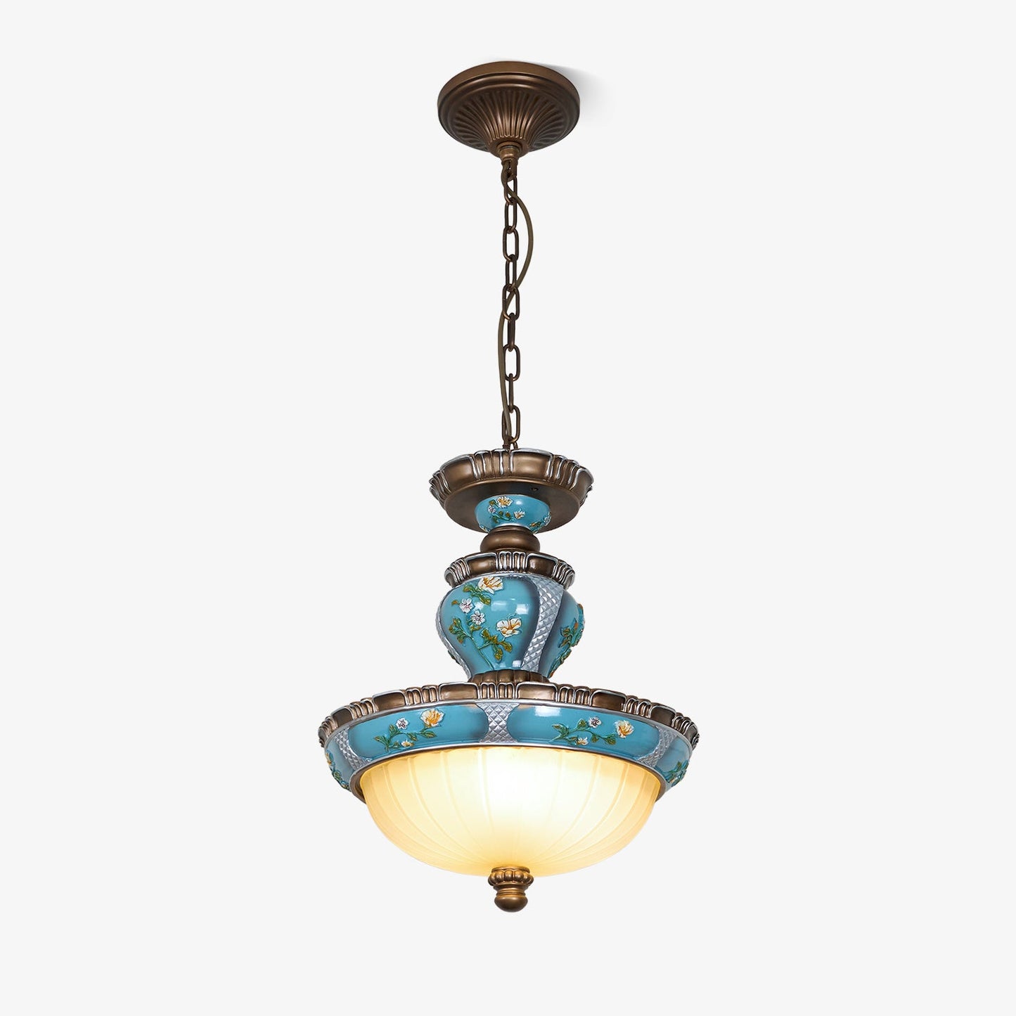 Retro Floral Resin Pendant Light