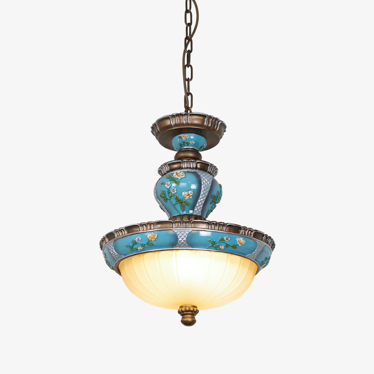 Retro Floral Resin Pendant Light