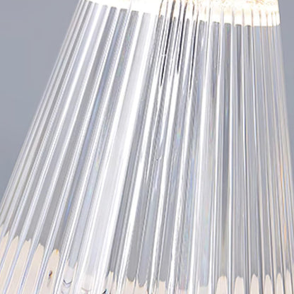 Ribbed Acrylic Built-in Battery Table Lamp