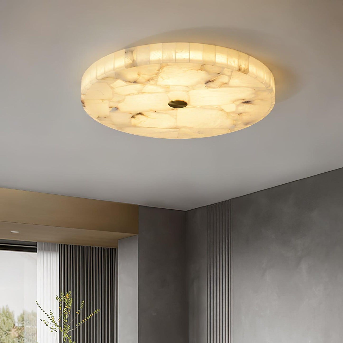 Round Alabaster Ceiling Lamp