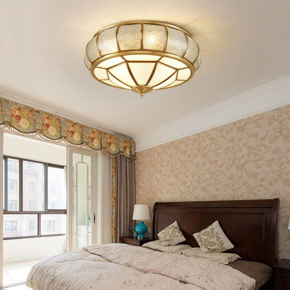 Round Textured Glass Ceiling Light