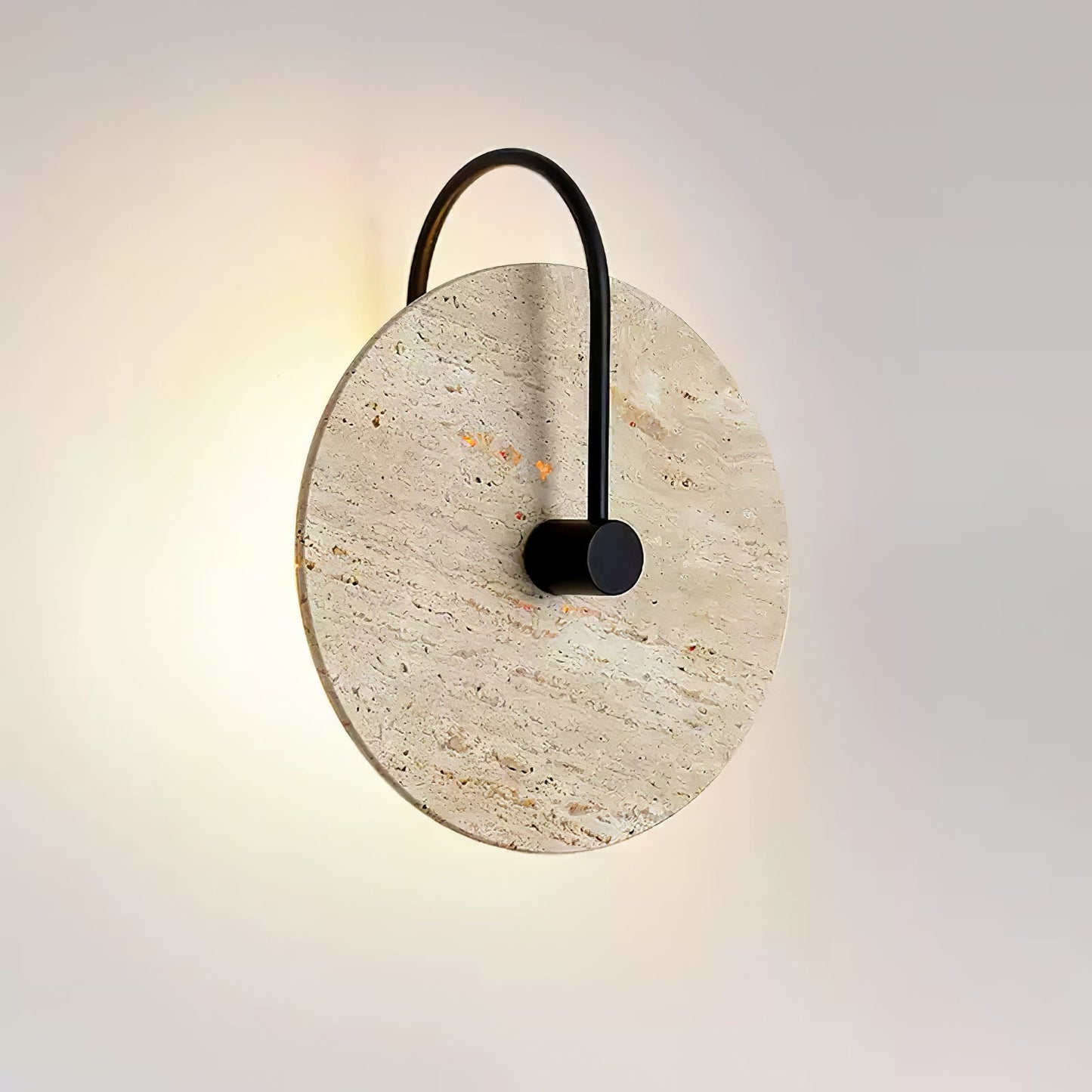 Round Travertine Wall Lamp