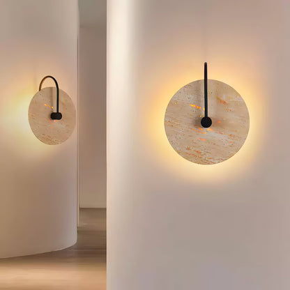 Round Travertine Wall Lamp