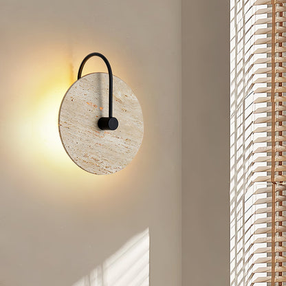 Round Travertine Wall Lamp