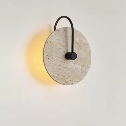 Round Travertine Wall Lamp