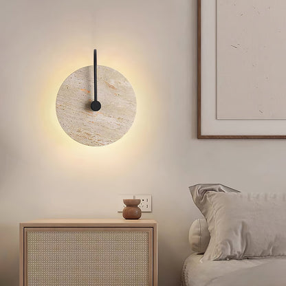 Round Travertine Wall Lamp