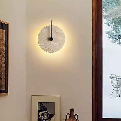 Round Travertine Wall Lamp