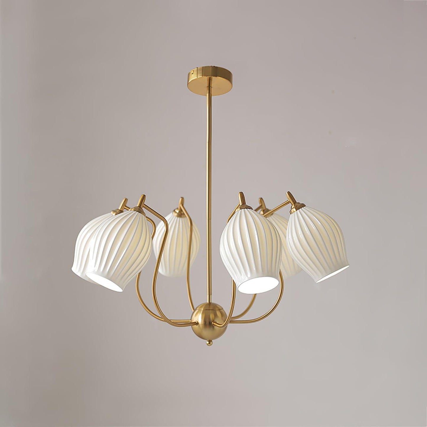 Ceramic Ribbed Chandelier