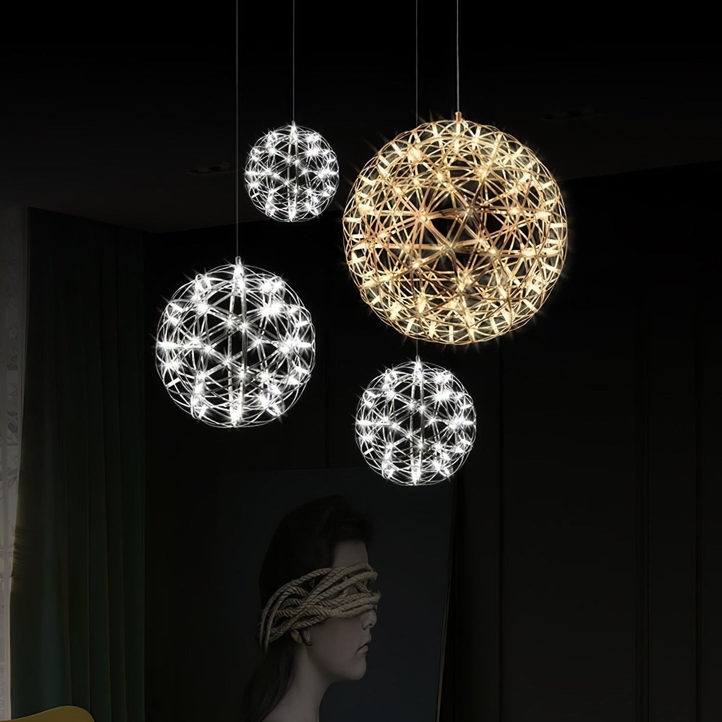 Gold Spark Ball Pendant Light