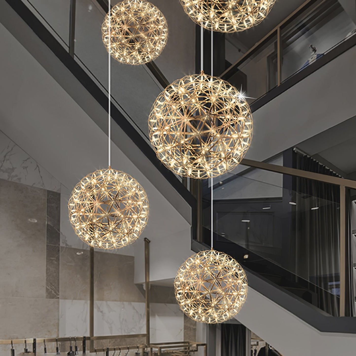 Gold Spark Ball Pendant Light