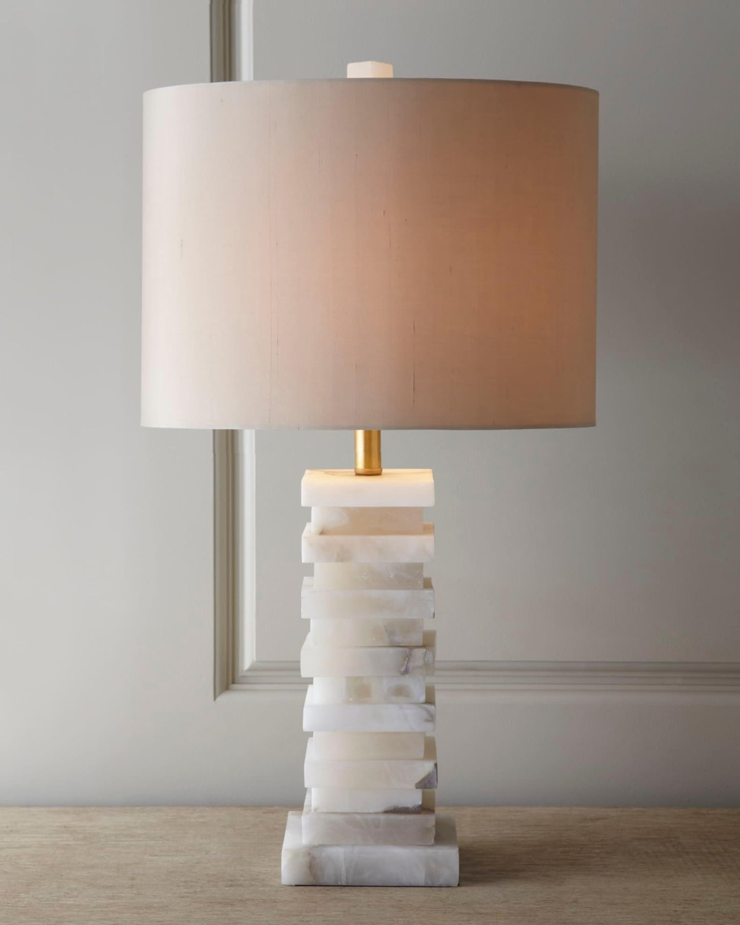 Stacked Alabaster Table Lamp
