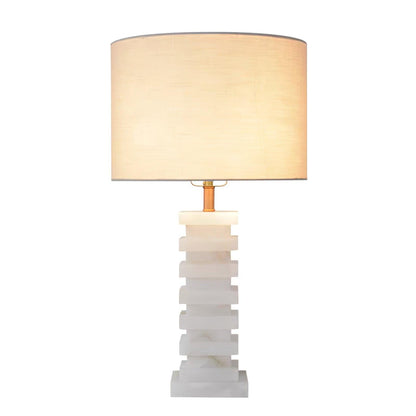 Stacked Alabaster Table Lamp