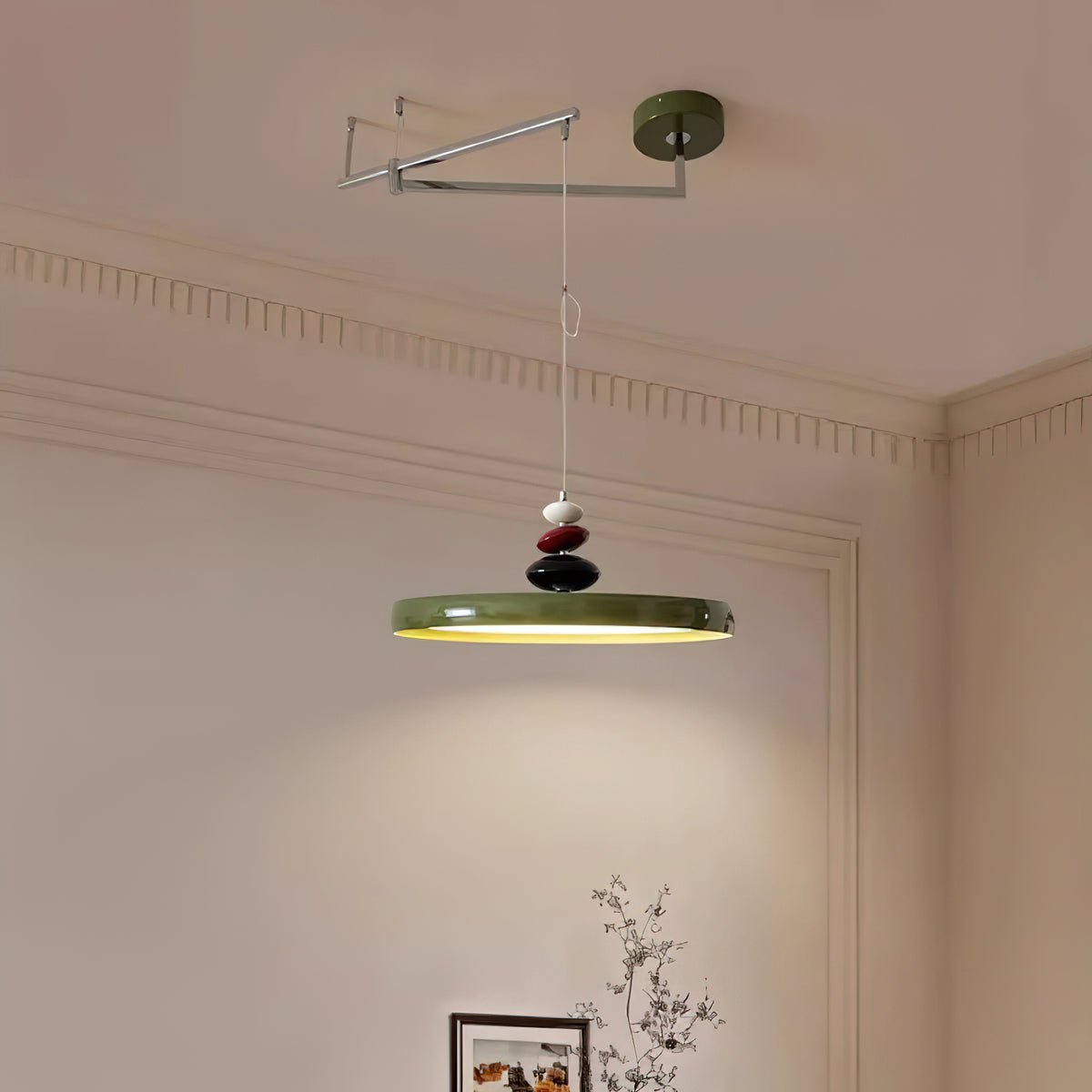 Swing Arm Stone Pendant Light