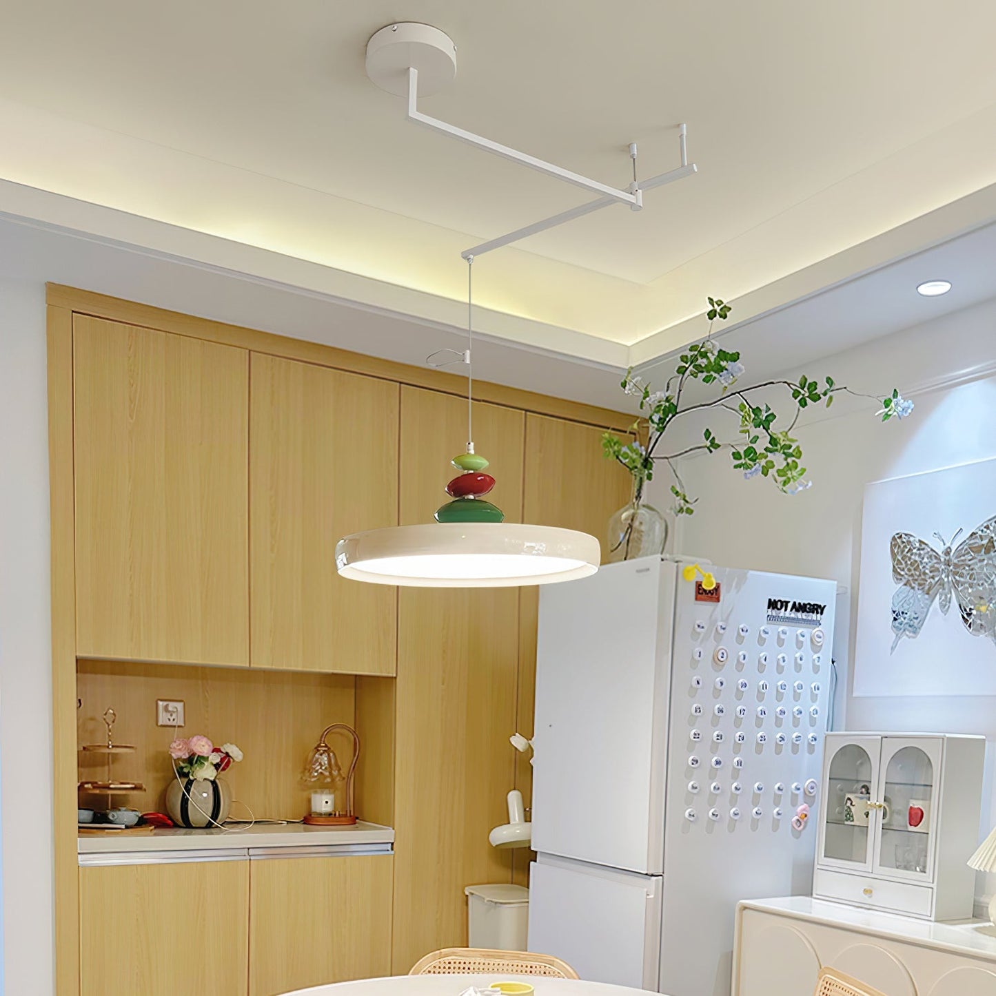 Swing Arm Stone Pendant Light