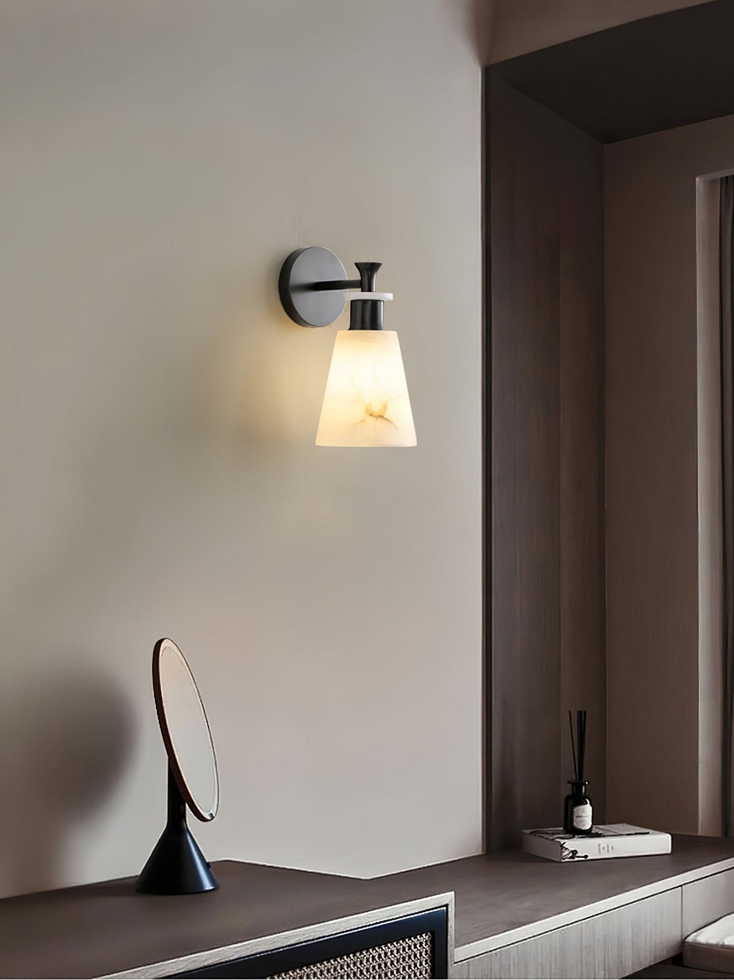 Tapered Alabaster Wall Sconce