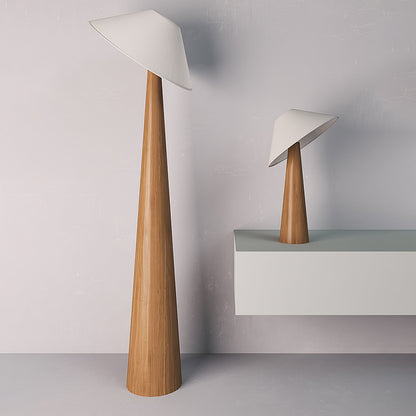 Tilt Hat Wooden Table Lamp